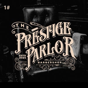 Custom Heritage Victorian Logo Studio, Timeless Barber Designs, Personalized Hair Stylist Logo Vector