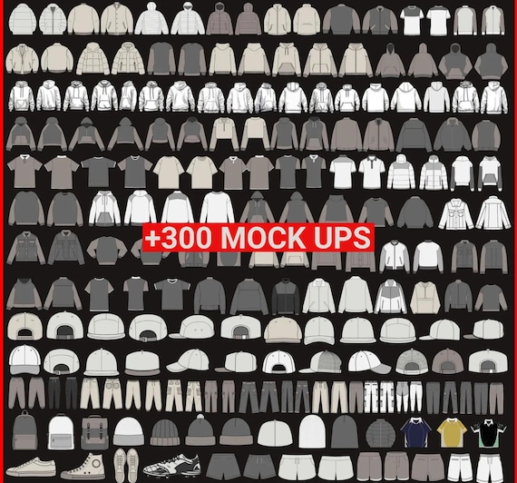 Streetwear Mockup Vector Bundle - 300+ Fashion Templates (Digital Download)