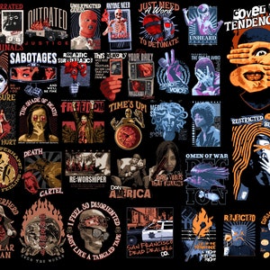 Streetwear Graphics PNG,a bundle of T-shirt designs, and a bundle of Streetwear designs