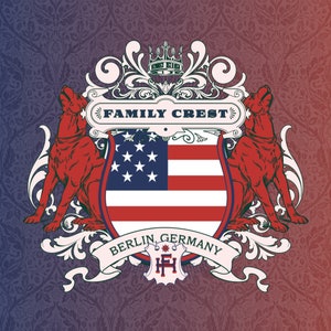 Coat of arms usa, Wedding, New Home, Anniversary, Family Gift.