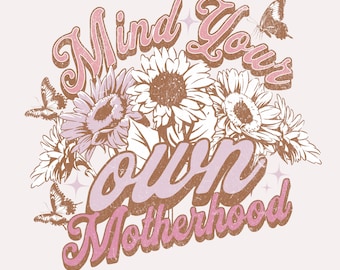 Retro Floral Mama PNG, Mothers Day Graphic (Digital Download)