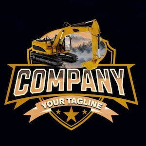Benutzerdefinierte Bagger Logo Vorlagen - Bagger - Ausrüstungslogo - Servicelogo