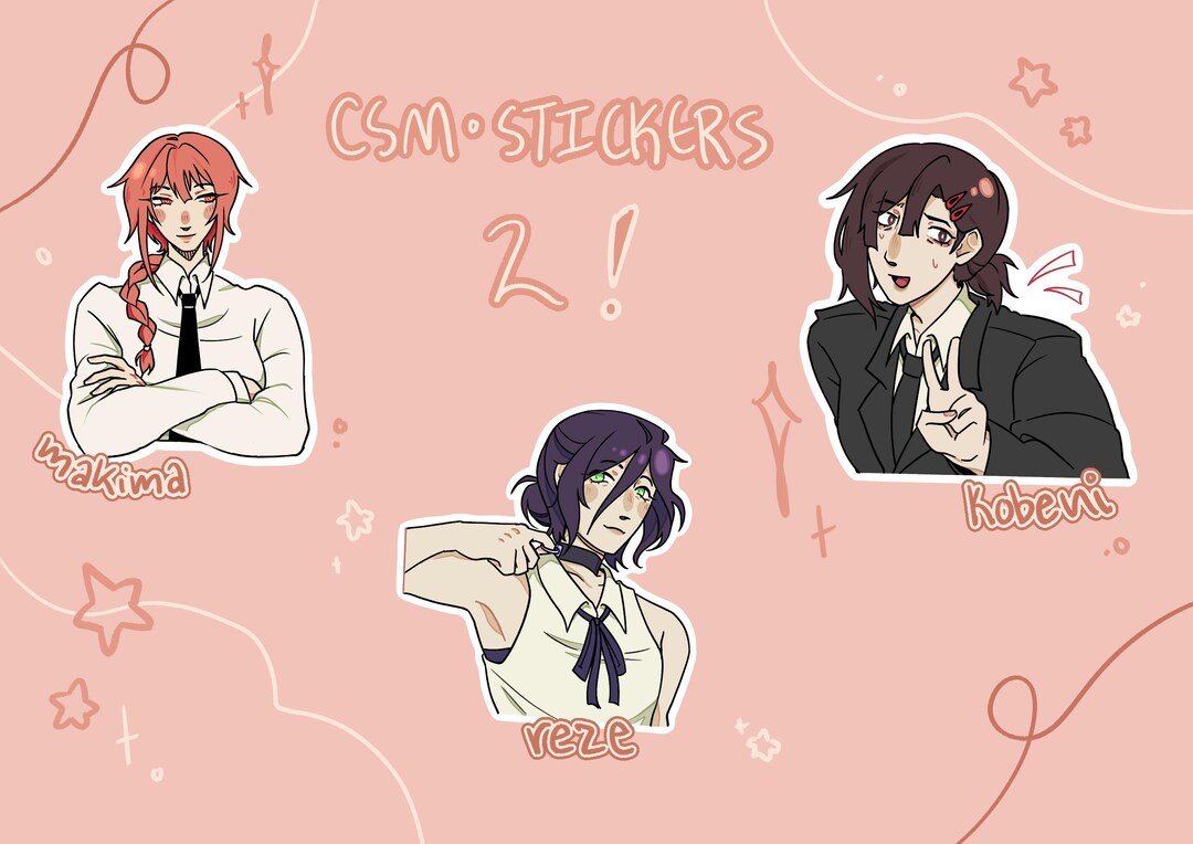 Csm Stickers! (b-grade) - Kobeni, Makima and Reze :3 - Etsy