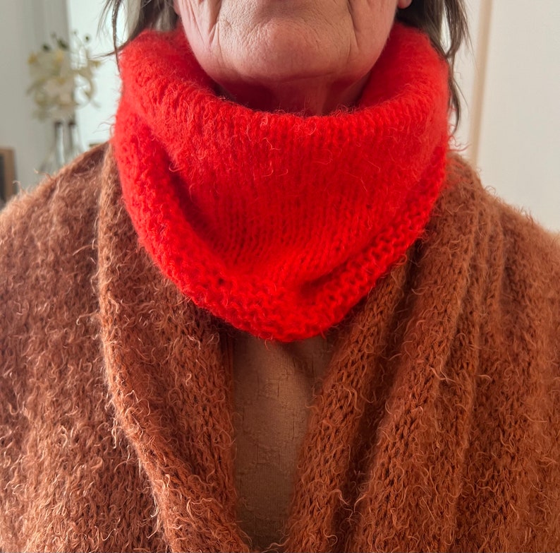 Tours de cou simple et écharpes tube tricotés main énergétisés, sans couture Douphis image 6