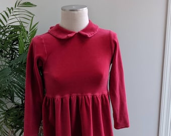 Vintage Hanna Andersson Velvet Red Dress | Youth Size 8 130 cm