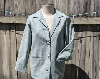 Vintage 90s L.L. Bean Women's Linen Jacket | Size Small Medium |  Spring Light Lined