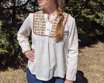linen peasant blouse