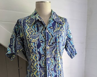 Vintage 60s Hawaiian Men's Shirt | Authentic Hawaii | Mia Fashions | Size Large
