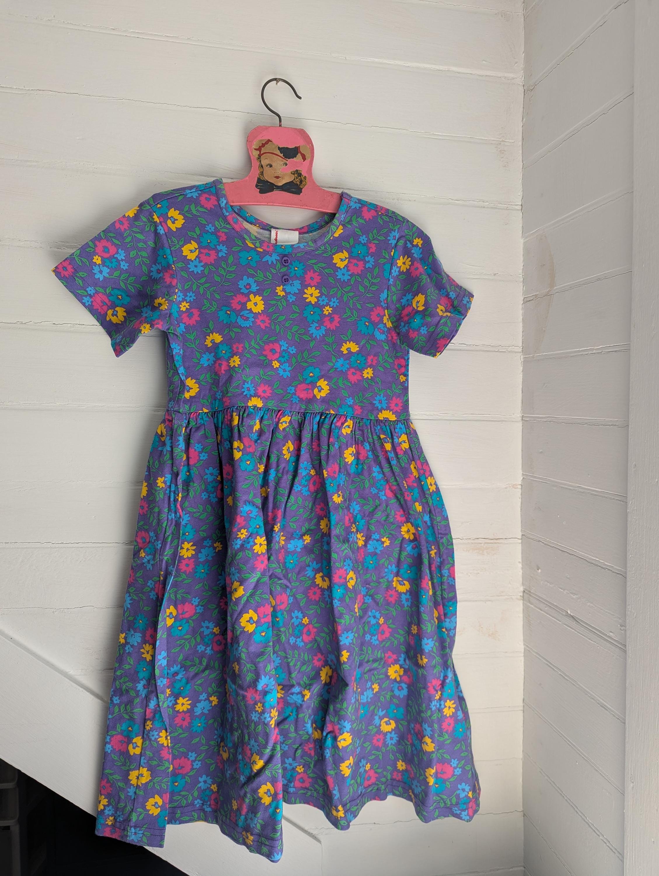 Vintage Hanna Andersson Floral Dress: 90s Y2K Purple Flowers, Made in USA, Size 6-7 - Etsy Vintage Hanna Andersson Floral Dress: 90s Y2K Purple Flowers, Made in USA, Size 6-7 - Etsy
