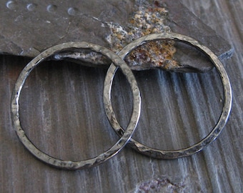 Oxidized Sterling Silver Rings: Hammered Texture, 16 Gauge (2 or 4 Pieces)