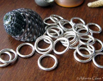 AGB artisan sterling silver or 14k gold filled jewelry findings small 8mm smooth closed 18 gauge rings Luna 10 pieces