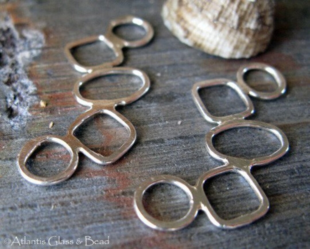 Geometric Unique Jewelry Findings. Polished or Oxidized Sterling Silver