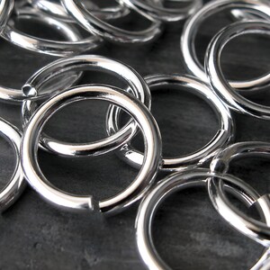 Round jump rings 16 gauge 10mm. AGB handmade artisan sterling silver, oxidized sterling or gold filled hand cut quality jewelry finding