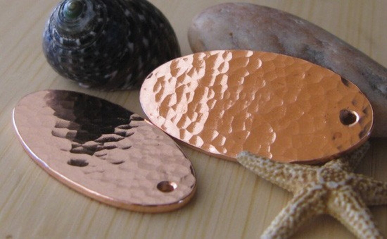 AGB Artisan Copper Jewelry Findings Textured Oval Drops 28mm X 14mm ...