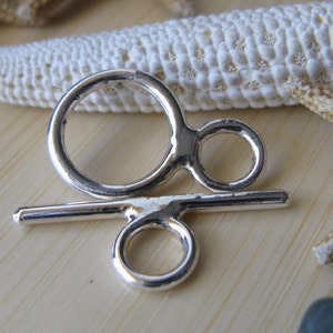 Handmade sterling silver toggle clasp set simple sturdy small artisan jewelry findings AGB Leandros