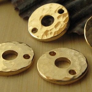AGB artisan jewelry findings gold filled thick 10mm textured links Jocasta 2 pieces
