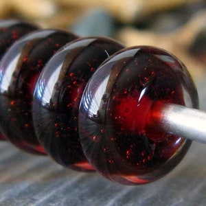 AGB Garnet boro glass lampwork, small spacer beads..