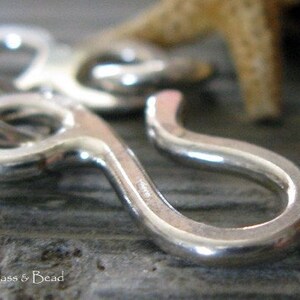 Sturdy hook clasp set. Artisan handmade for necklaces or bracelets. Sterling silver with multiple finish options. AGB Skylla image 2