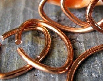 16 gauge large oval jump rings 16.5 x 11.5mm copper, sterlng silver or gold filled AGB artisan jewelry findings