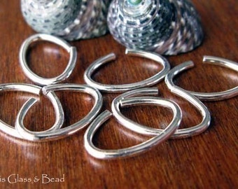 AGB jewelry findings sterling silver 16 gauge large oval jump rings 14x10mm 10 pieces