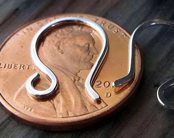 Dainty earring hooks. Handmade artisan jewelry findings in sterling silver or 14k gold filled AGB Mini Carioca