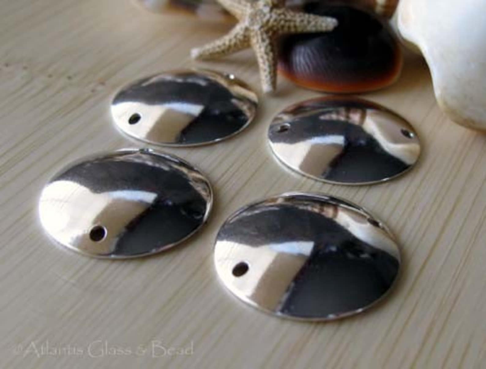 Sterling Silver Handmade Domed Discs. Artisan Jewelry Findings ...