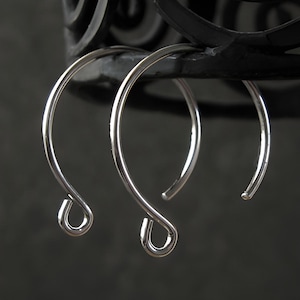 Circle ear wires Sterling silver or gold filled round earring hooks for jewelry making. Artisan handmade findings. AGB Samba