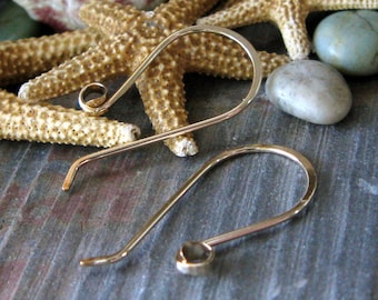 Fancy french hook earring ear wires sterling silver or gold filled artisan handmade jewelry findings. AGB Short Chacona