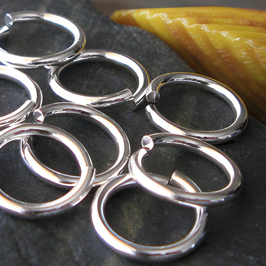 Round Jump Rings 1/2 Troy Ounce Sterling Silver Jump Rings – 16 Gauge, Many Sizes, Thick ...
