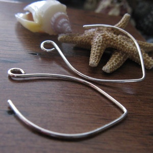 Sterling silver or 14k gold filled ear wires. Handmade artisan jewelry findings earring hooks. AGB Smooth Bamba image 4