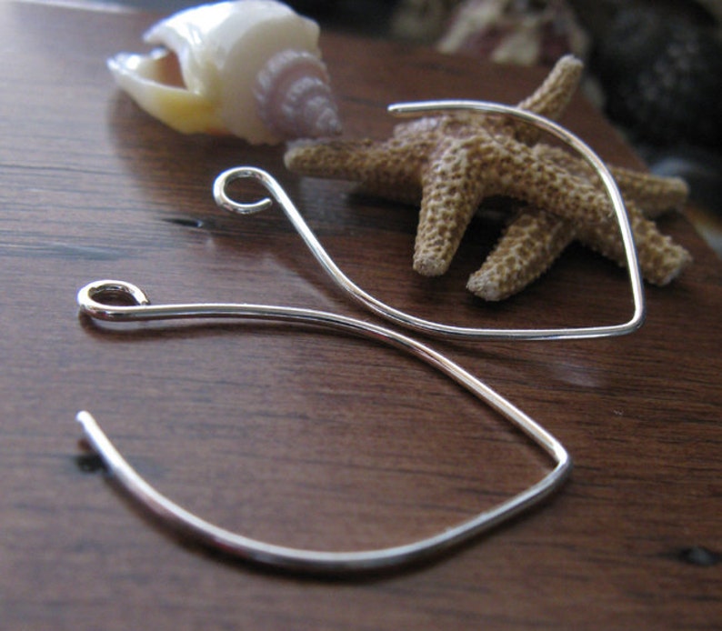 Sterling silver or 14k gold filled ear wires. Handmade artisan jewelry findings earring hooks. AGB Smooth Bamba image 4