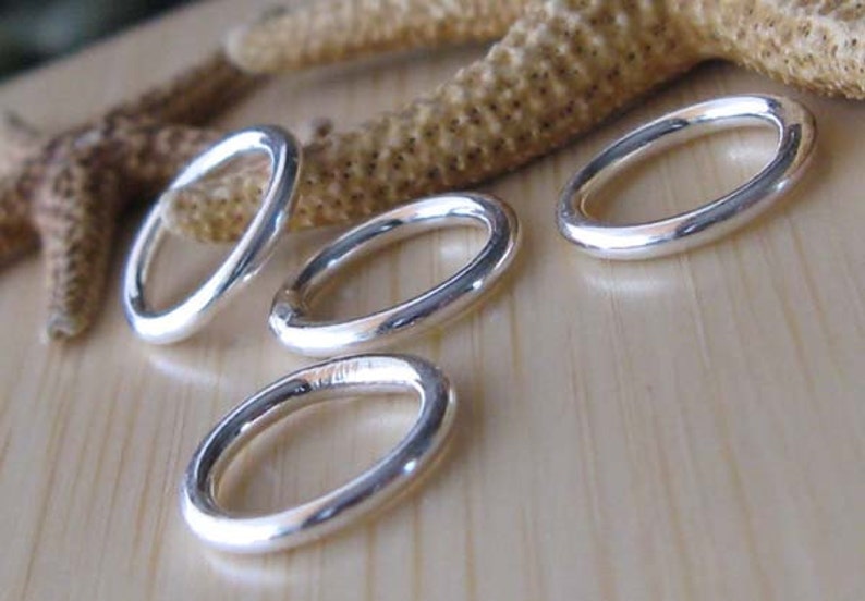 Sterling silver closed smooth 16 gauge rings. You choose size and finish. Artisan handmade quality jewelry findings. AGB Eleos image 3