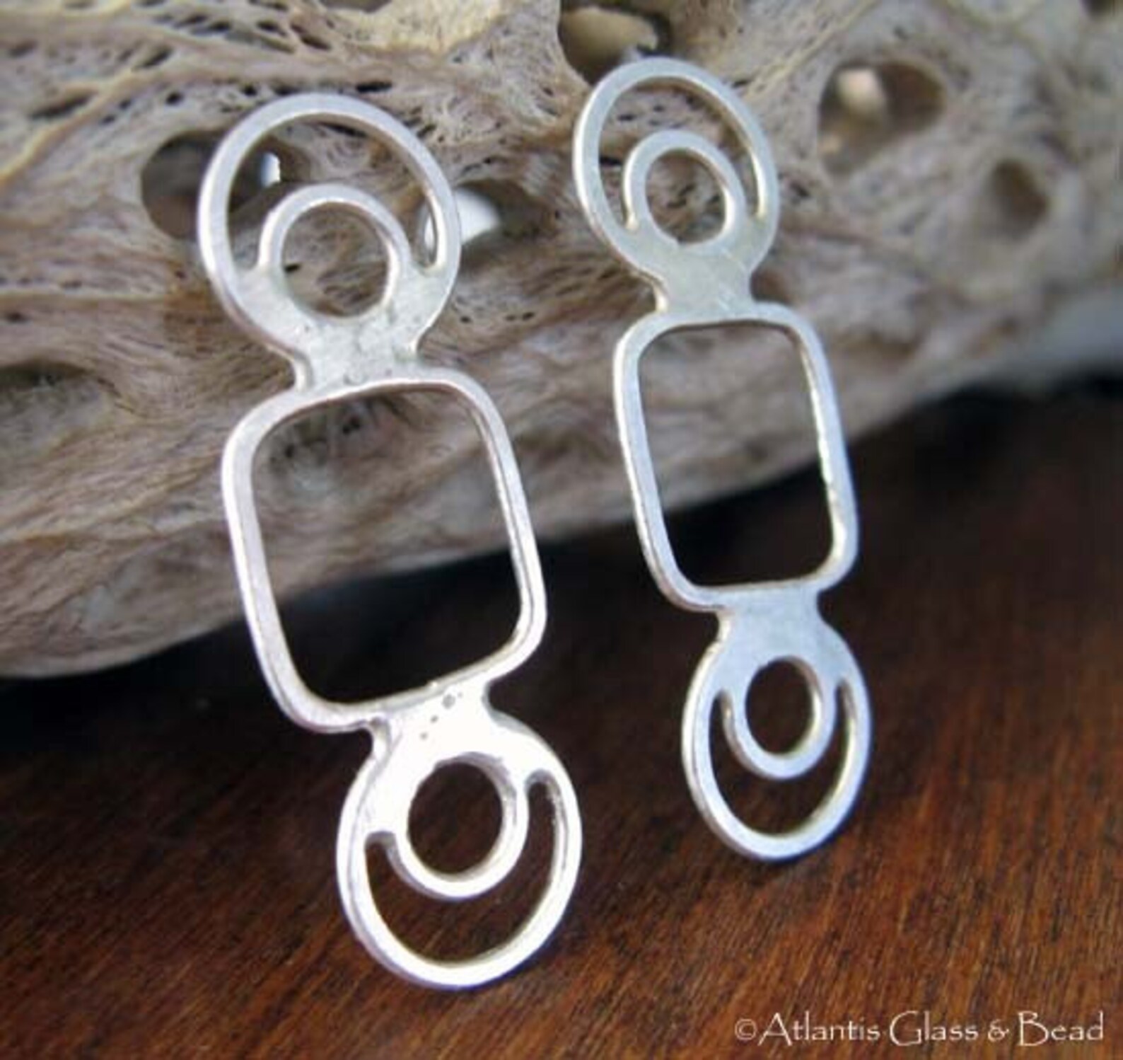 AGB Unique Artisan Jewelry Findings Sterling Silver 34x12mm Etsy