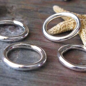 Sterling silver closed smooth 16 gauge rings. You choose size and finish. Artisan handmade quality jewelry findings. AGB Eleos image 2