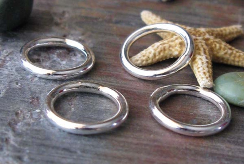 Sterling silver closed smooth 16 gauge rings. You choose size and finish. Artisan handmade quality jewelry findings. AGB Eleos image 2