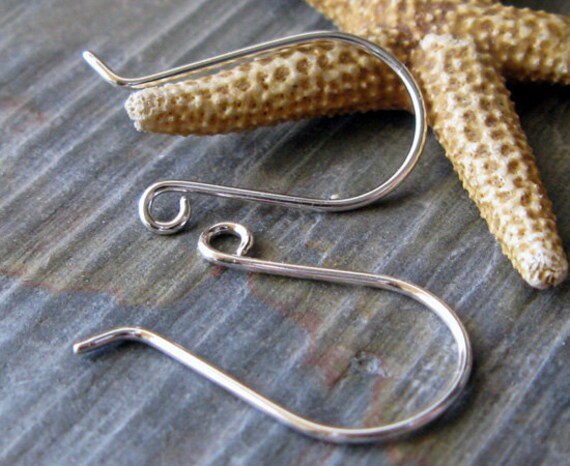 Earring Hooks. Classic Handmade Sterling Silver Ear Wires. Artisan