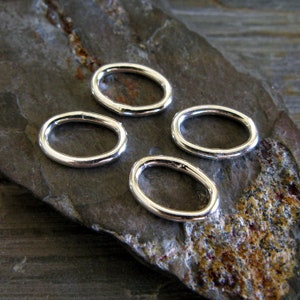 AGB sterling silver artisan jewelry findings 10mm x 7mm oval 16 gauge Chela 4 pieces