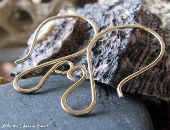 Fancy Earring Hooks in 14k Gold Filled. Handmade Ear Wires for