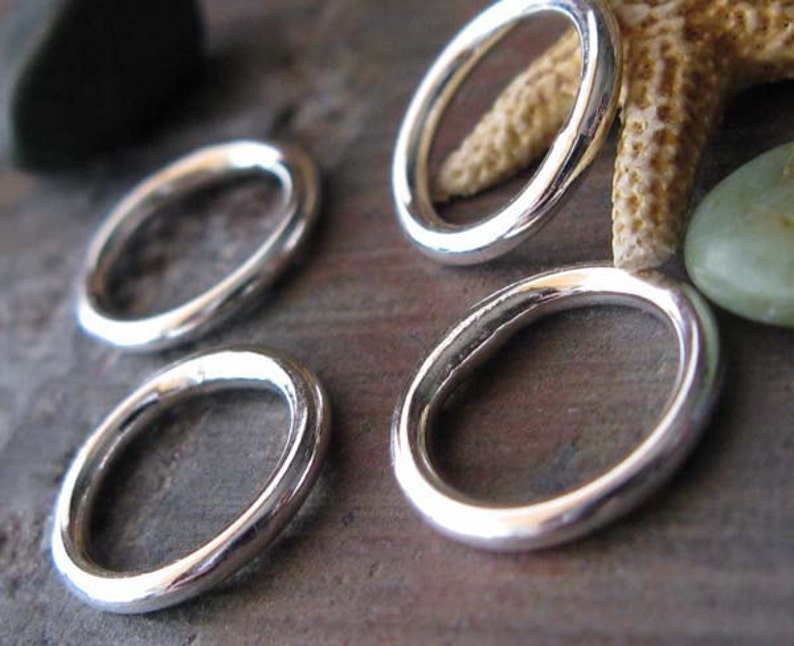 Sterling silver closed smooth 16 gauge rings. You choose size and finish. Artisan handmade quality jewelry findings. AGB Eleos image 1