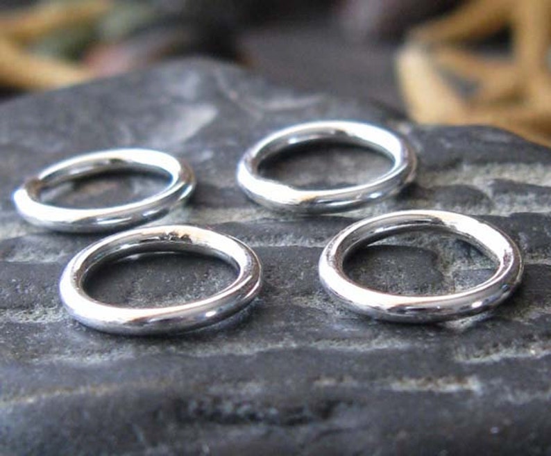 Sterling silver closed smooth 16 gauge rings. You choose size and finish. Artisan handmade quality jewelry findings. AGB Eleos image 4