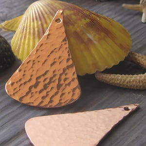 Hammered teardrop jewelry findings drops. Artisan handmade earring components copper or sterling silver AGB Basilo 2 pieces