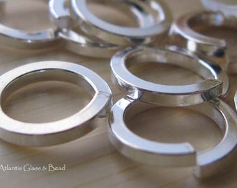 Round square wire jump rings 16 gauge thick.  AGB artisan sterling silver, oxidized sterling or 14k gold filled.  You choose size 10 pieces