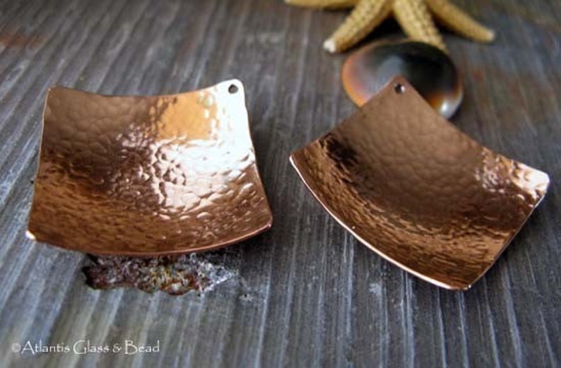 AGB Artisan Copper Jewelry Findings Big Textured Domed Square Etsy