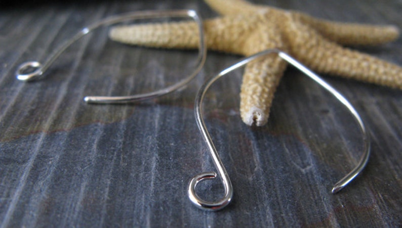 Sterling silver or 14k gold filled ear wires. Handmade artisan jewelry findings earring hooks. AGB Smooth Bamba image 3