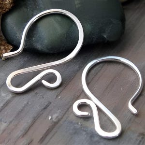 Dainty ear wires. Fancy sterling silver or 14k gold filled earring hooks. Artisan handmade jewelry findings. AGB Mini Tango