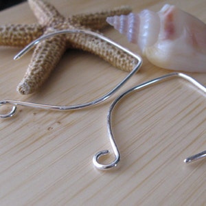 Sterling silver or 14k gold filled ear wires. Handmade artisan jewelry findings earring hooks. AGB Smooth Bamba image 1