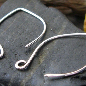 Sterling silver or 14k gold filled ear wires. Handmade artisan jewelry findings earring hooks. AGB Smooth Bamba image 5