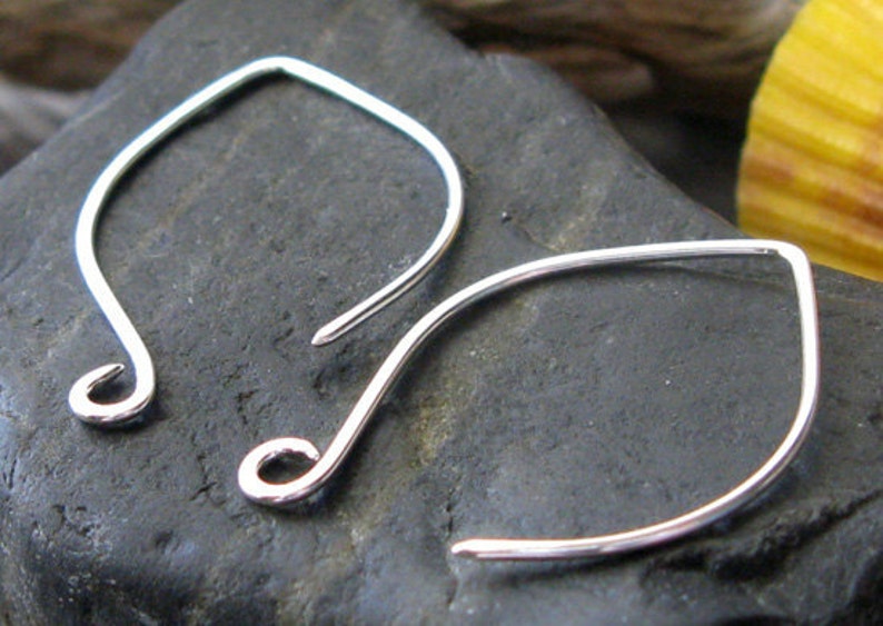 Sterling silver or 14k gold filled ear wires. Handmade artisan jewelry findings earring hooks. AGB Smooth Bamba image 5