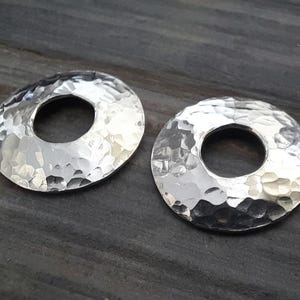 Large hole bead caps 13mm hammered artisan jewelry findings. Sterling silver, copper or gold filled. AGB Flashy 2 pieces