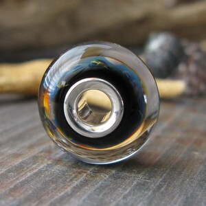 AGB sterling silver core boro glass lampwork bead, Look Back... image 3